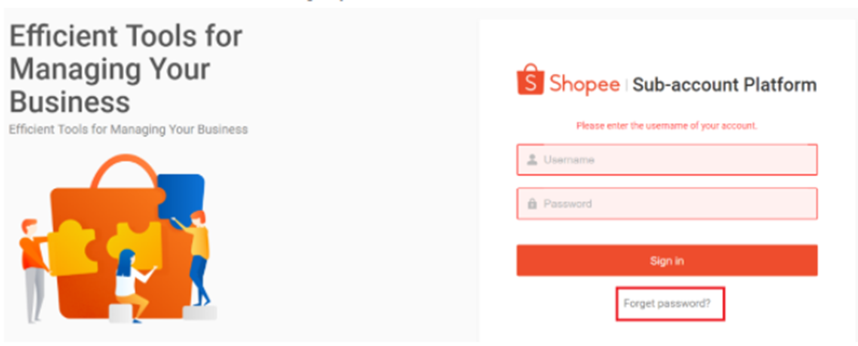 Shopee主/子账号忘记密码怎么办，重置密码教程