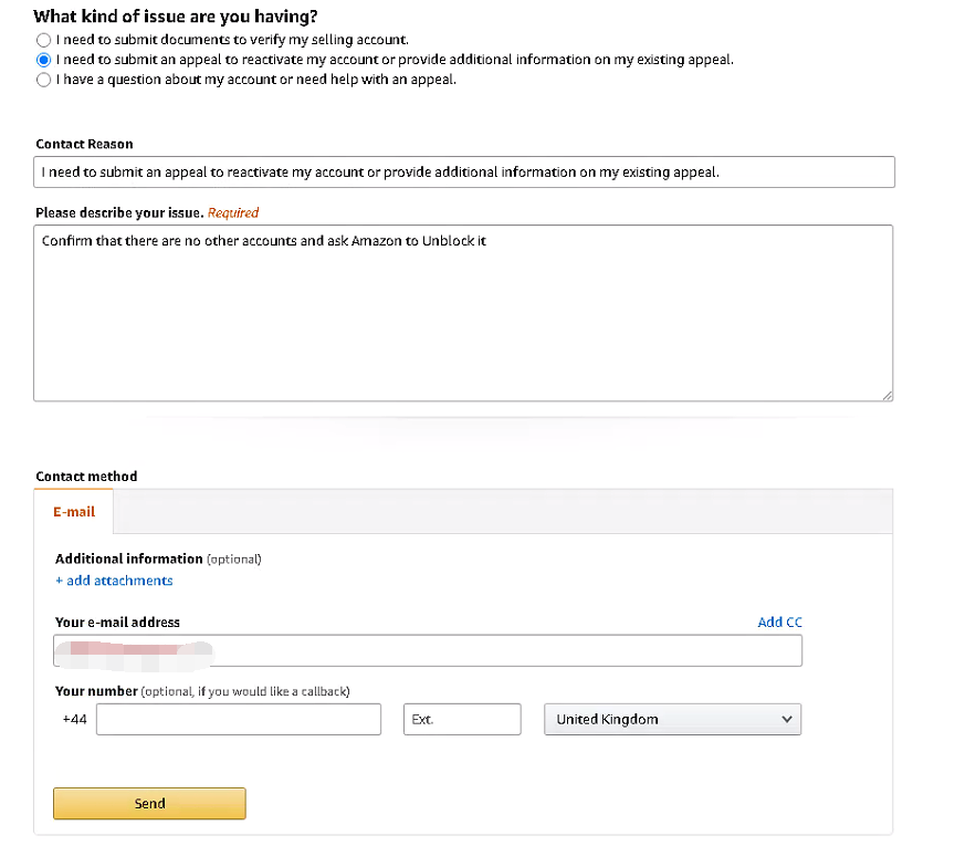 撰写并发送申诉信