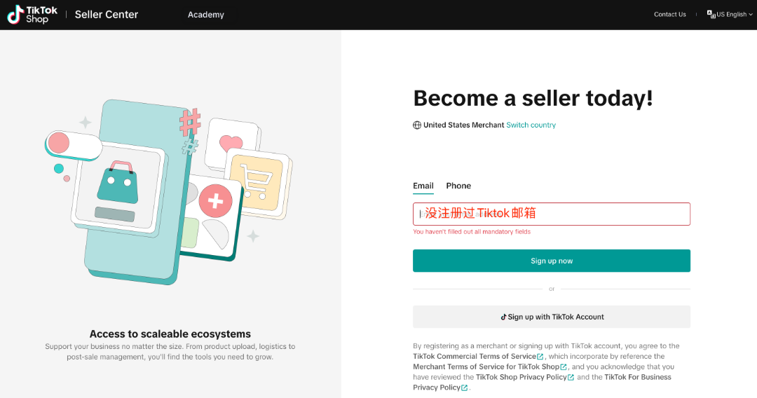 TikTok本土店怎么开通,美区TikTok小店注册流程